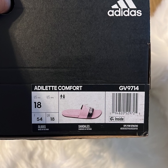 NEW in box Adidas Slides Comfort Pink Men Size 18 US - Picture 6 of 7